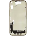 Mid-Frame Housing  W/ Charging Port Flex & Small Parts  For iPhone 15 (US Version) (Used OEM Pull: Grade C) (Yellow)