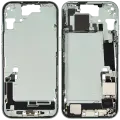 Mid-Frame Housing  W/ Charging Port Flex & Small Parts  For iPhone 15 (US Version) (Used OEM Pull: Grade C) (Green)