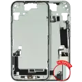 Mid-Frame Housing  W/ Charging Port Flex & Small Parts  For iPhone 15 (US Version) (Used OEM Pull: Grade B) (Green)