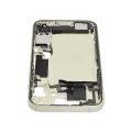 Mid-Frame Housing  W/ Charging Port Flex & Small Parts  For iPhone 15 (US Version) (Used OEM Pull: Grade A) (Yellow)