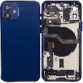 Back Housing W/ Charging Port Flex & Small Parts  For iPhone 12 (EU / Global Version) (Used OEM Pull: Grade C) (Blue)