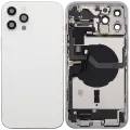 Back Housing W/ Charging Port Flex & Small Parts  For iPhone 12 Pro Max (EU / Global Version) (Used OEM Pull: Grade C) (Silver)