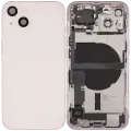 Back Housing W/ Charging Port Flex & Small Parts  For iPhone 13 (US Version) (Used OEM Pull: Grade B) (Pink)