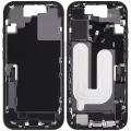 Mid-Frame Housing W/ Charging Port Flex & Small Parts  For iPhone 17 (EU / Global Version) (Used OEM Pull: Grade A) (Black)