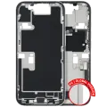 Mid-Frame Housing  W/ Charging Port Flex & Small Parts  For iPhone 16 Pro (EU / Global Version) (Used OEM Pull: Grade B) (White Titanium)