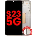 OLED Assembly With Frame For Samsung Galaxy S23 5G (US & International) (Aftermarket Plus) (Cream)