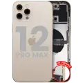 Back Housing W/ Charging Port Flex & Small Parts  For iPhone 12 Pro Max (US Version) (Used OEM Pull: Grade C) (Gold)