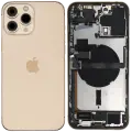 Back Housing W/ Charging Port Flex & Small Parts  For iPhone 13 Pro Max (US Version) (Used OEM Pull: Grade C) (Gold)