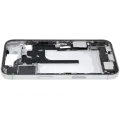 Mid-Frame Housing  W/ Charging Port Flex & Small Parts For iPhone 16 (US Version) (Used OEM Pull: Grade B) (White)