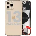 Back Housing W/ Charging Port Flex & Small Parts  For iPhone 13 Pro Max (US Version) (Used OEM Pull: Grade A) (Gold)