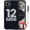 Back Housing W/ Charging Port Flex & Small Parts  For iPhone 12 Mini (EU / Global Version) (Used OEM Pull: Grade C) (Black)