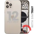 Back Housing W/ Charging Port Flex & Small Parts  For iPhone 12 Pro Max (EU / Global Version) (Used OEM Pull: Grade B) (Gold)