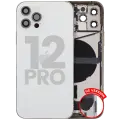 Back Housing W/ Charging Port Flex & Small Parts  For iPhone 12 Pro (US Version) (Used OEM Pull: Grade C) (Silver)