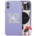 Back Housing W/ Small Parts For iPhone 12 (US Version) (Used OEM Pull: Grade C) (Purple)
