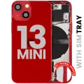 Back Housing W/ Small Parts For iPhone 13 Mini (EU / Global Version) (Used OEM Pull: Grade C) (Red)