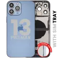 Back Housing W/ Charging Port Flex & Small Parts  For iPhone 13 Pro Max (EU / Global Version) (Used OEM Pull: Grade C) (Sierra Blue)