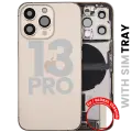 Back Housing W/ Charging Port Flex & Small Parts  For iPhone 13 Pro (EU / Global Version) (Used OEM Pull: Grade C) (Gold)
