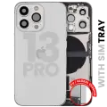 Back Housing W/ Charging Port Flex & Small Parts  For iPhone 13 Pro (EU / Global Version) (Used OEM Pull: Grade C) (Silver)