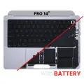 Top Case With Battery (ANSI) For MacBook Pro 14" A3434 (2025) (Genuine OEM) (Silver)