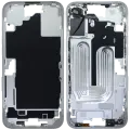 Mid-Frame Housing  W/ Small Parts For iPhone 16 Plus (EU / Global Version) (Used OEM Pull: Grade C) (White)