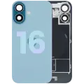 Back Glass With Steel Plate With Wireless NFC Charging MagSafe Magnet & Flashlight Flex For iPhone 16 (Service Pack) (Teal) 