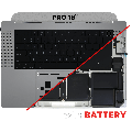 Top Case with Battery and Keyboard (ANSI US) For MacBook Pro 16" A2780 (2023) (Genuine OEM) (Silver)