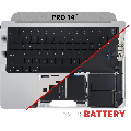 Top Case with Battery and Keyboard (ANSI US) For MacBook Pro 14" A2442 (2021) / A2779 (2023) (Genuine OEM) (Silver)