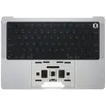 Top Case with Battery and Keyboard (ANSI US) For MacBook Pro 14" A2442 (2021) / A2779 (2023) (Genuine OEM) (Silver)