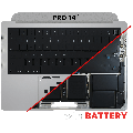 Top Case with Battery and Keyboard (ANSI US) For MacBook Pro 14" A3185 (2024) (Genuine OEM) (Silver)