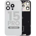 Back Glass w/ MagSafe Magnet & NFC & Flashlight Flex For iPhone 15 Pro (Aftermarket) (White Titanium) (No Logo)