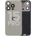 Back Glass w/ MagSafe Magnet & NFC & Flashlight Flex For iPhone 15 Pro (Used OEM Pull: Grade C) (Natural Titanium)