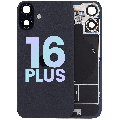 Back Glass w/ MagSafe Magnet & NFC & Flashlight Flex For iPhone 16 Plus (Service Pack) (Black)