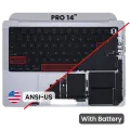 Top Case with Battery and Keyboard (ANSI US) For MacBook Pro 14" A3434 (2025) (Genuine OEM) (Silver)