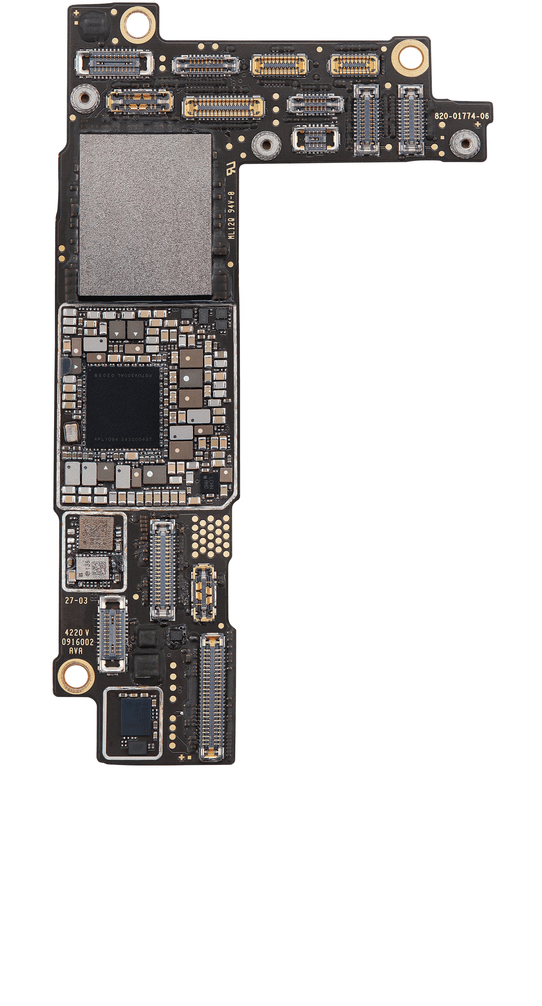 Top logic board front view