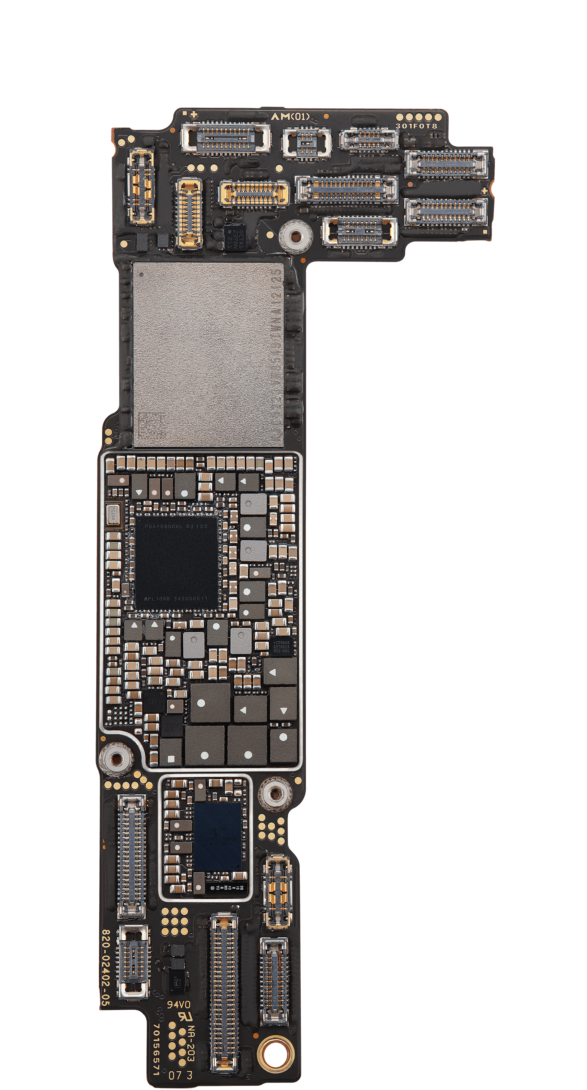 Top logic board front view