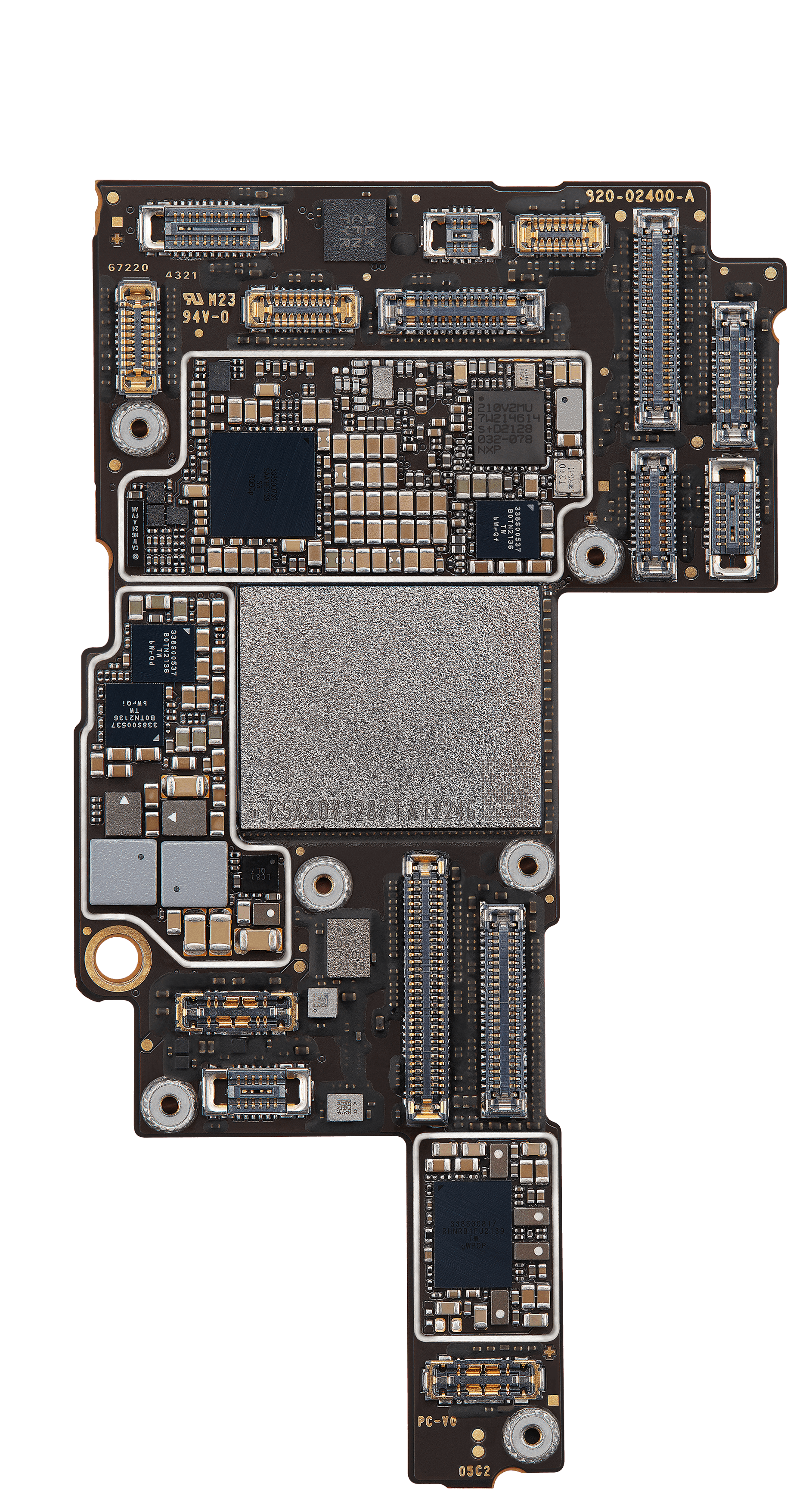 Top logic board front view