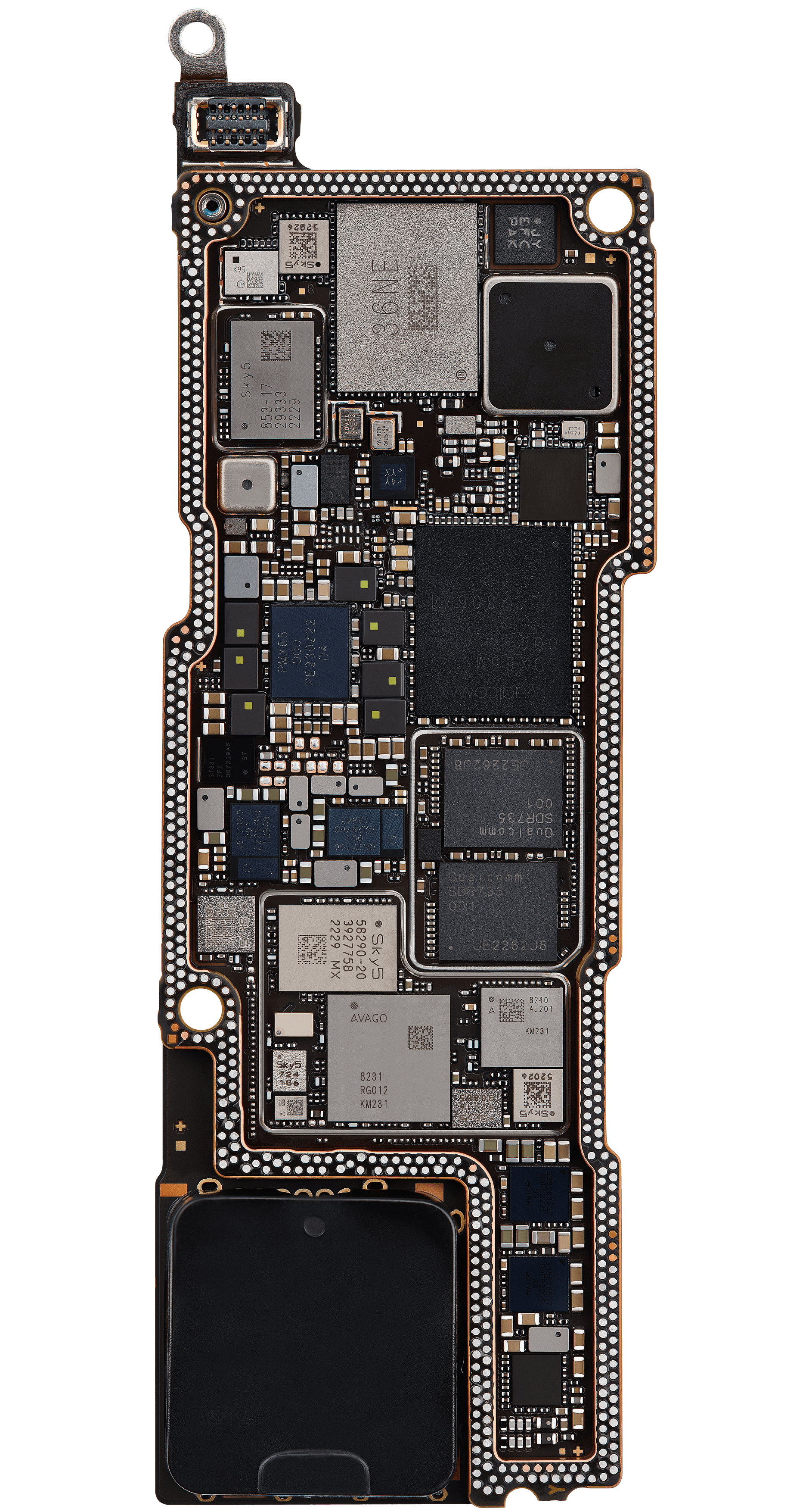 Bottom logic board front view