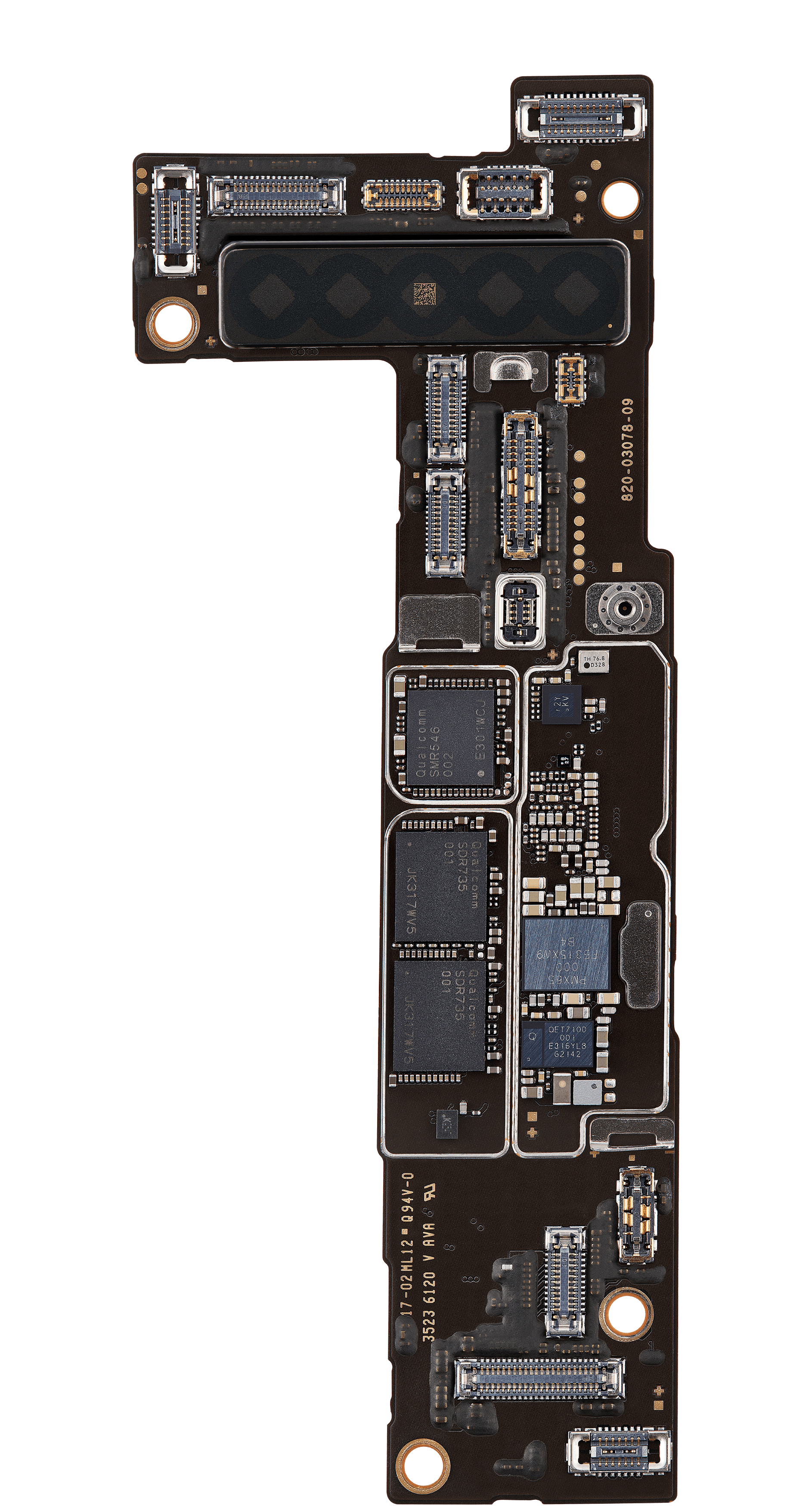 Top logic board front view