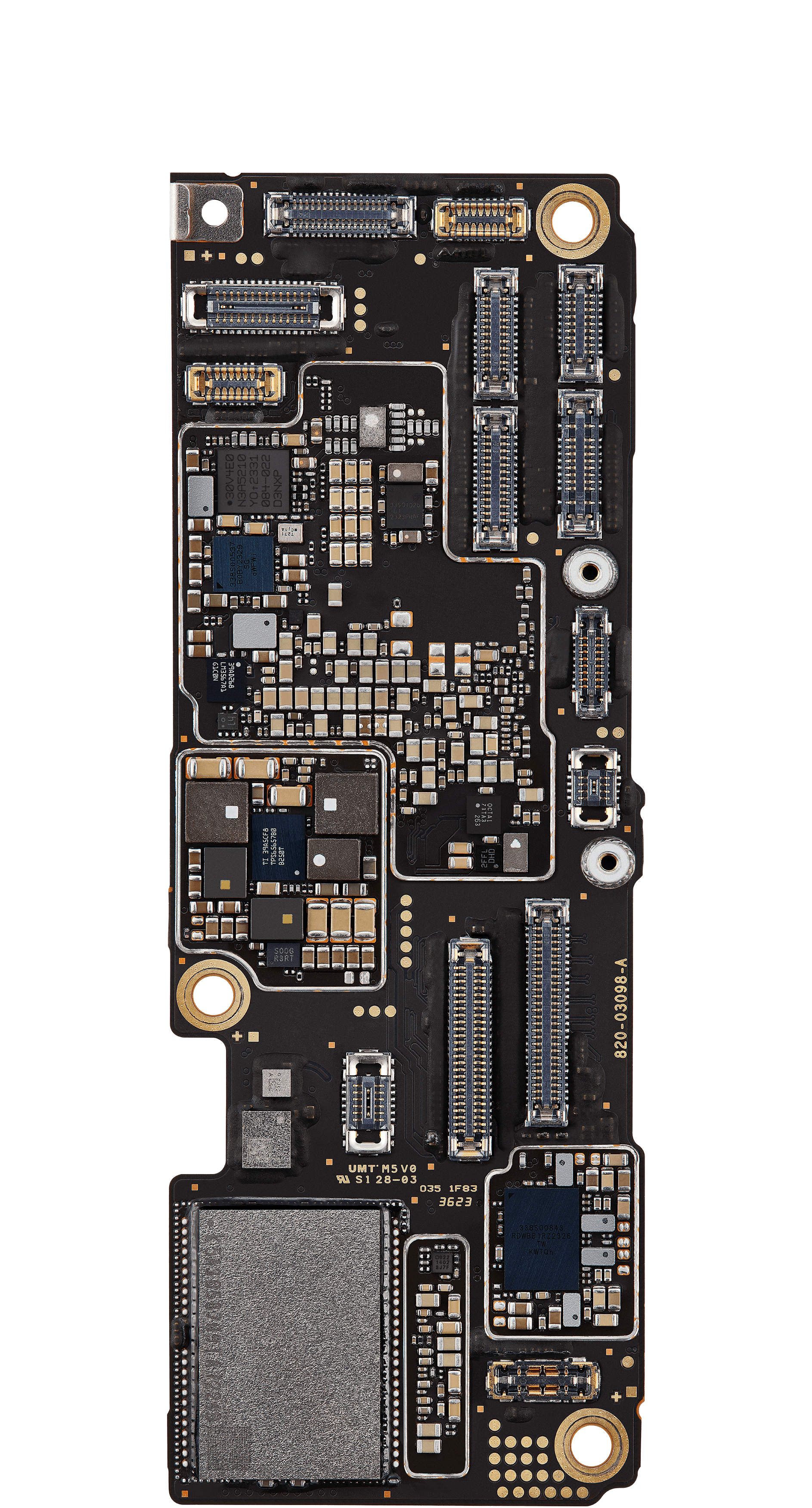 Top logic board front view