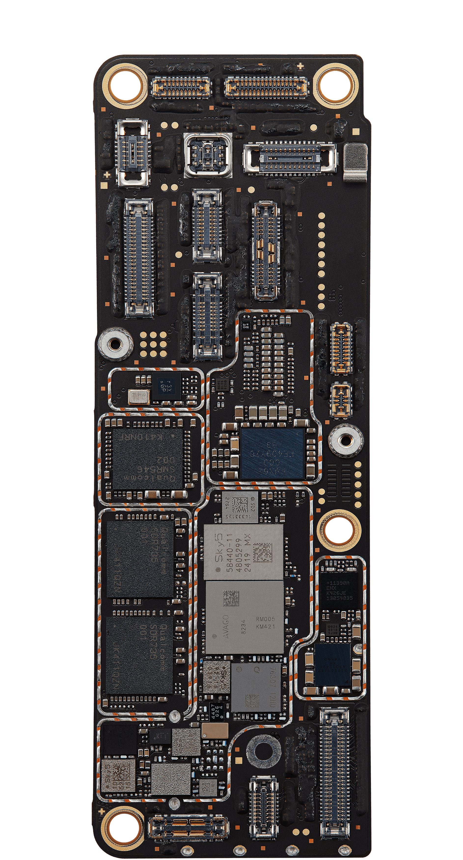 Top logic board front view