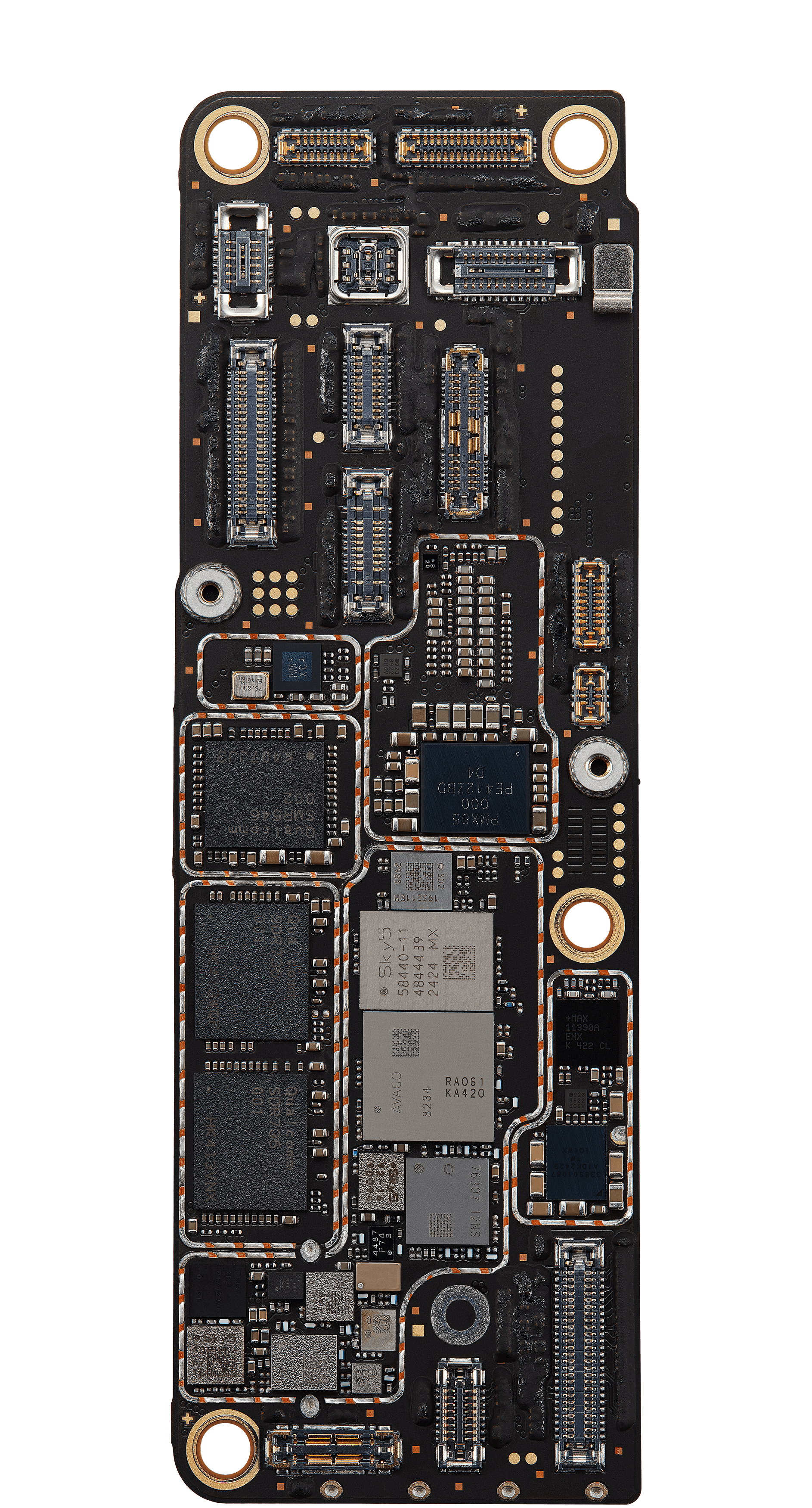 Top logic board front view