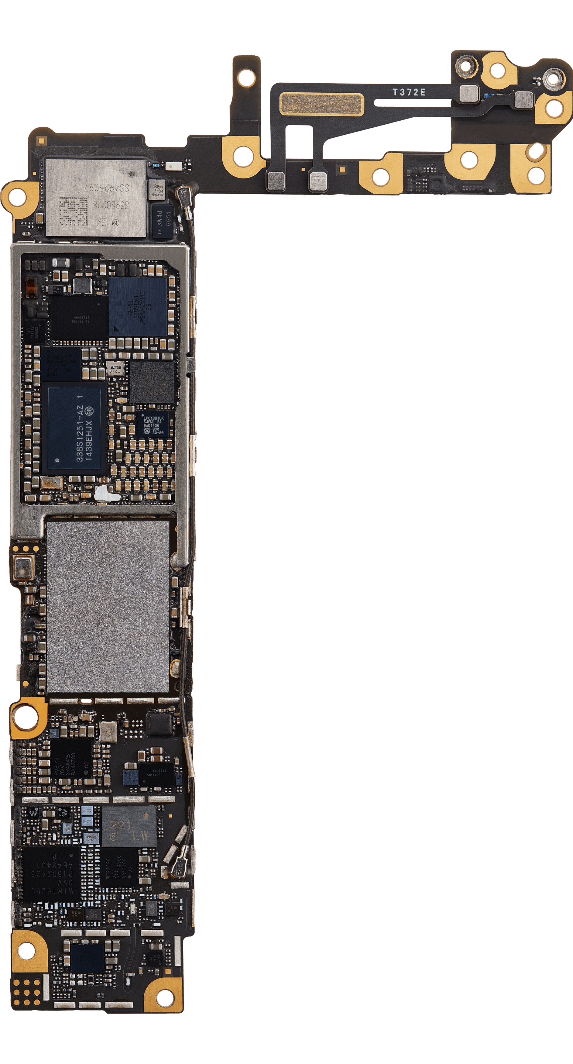 Top logic board back view