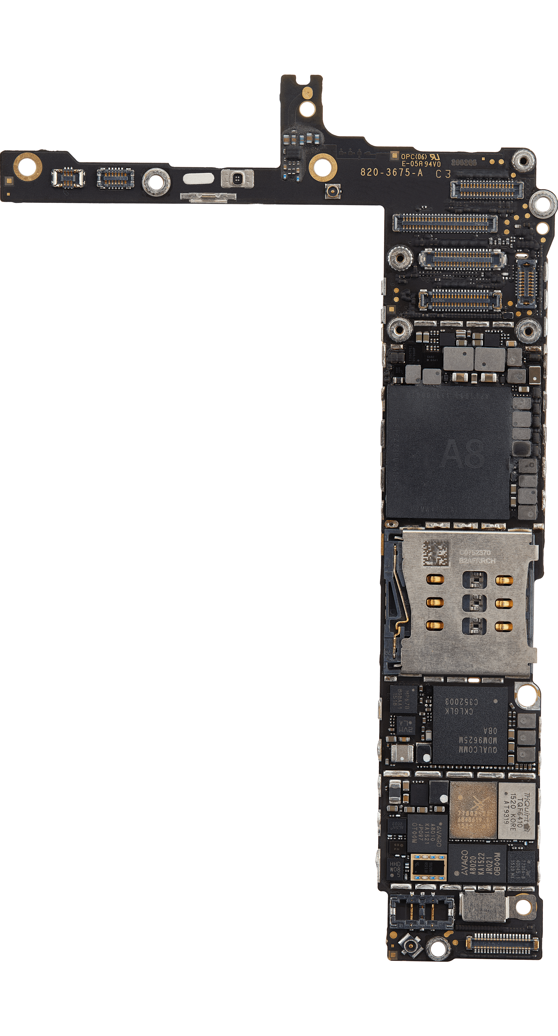 Top logic board front view