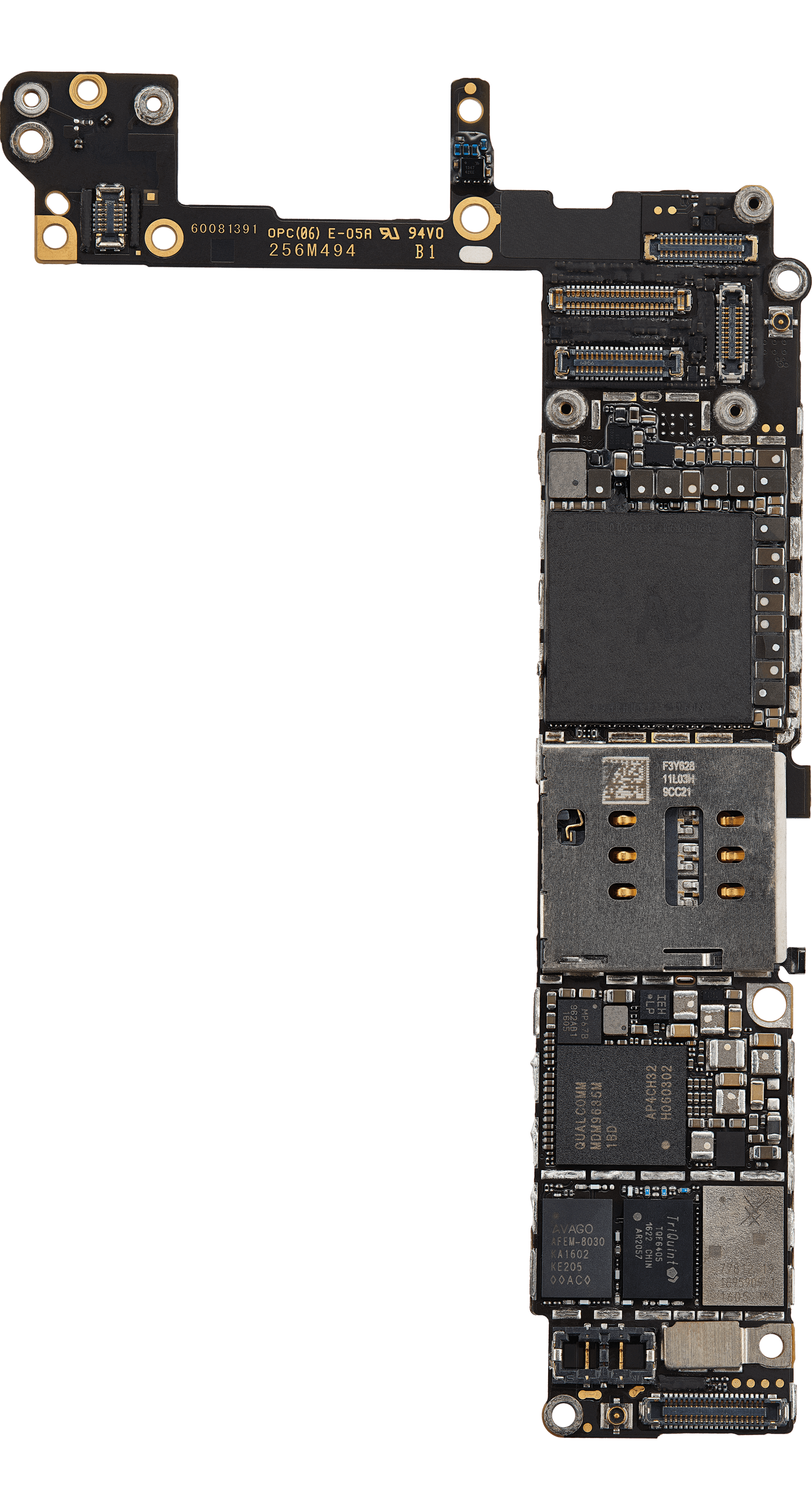 Top logic board front view