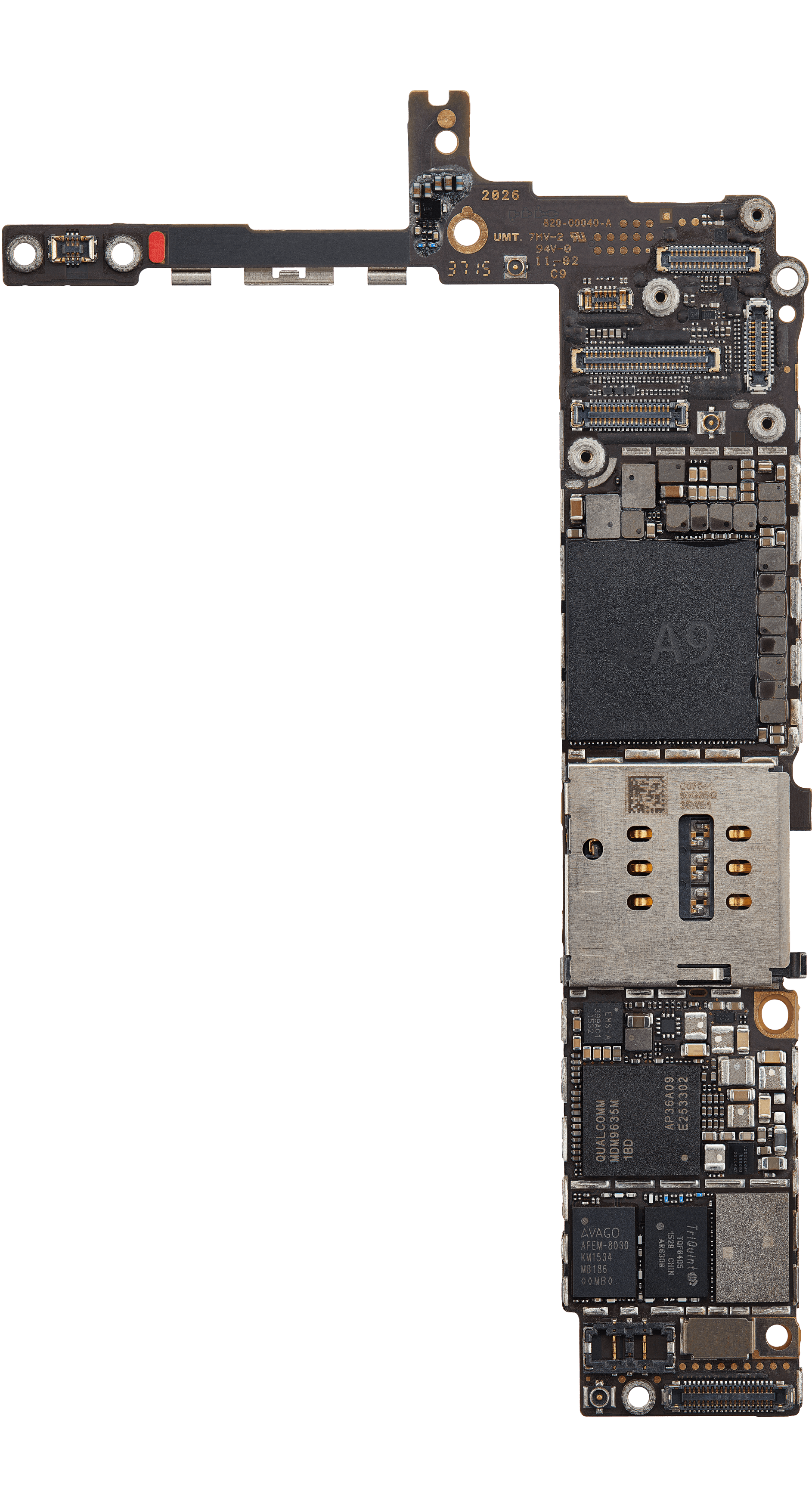 Top logic board front view