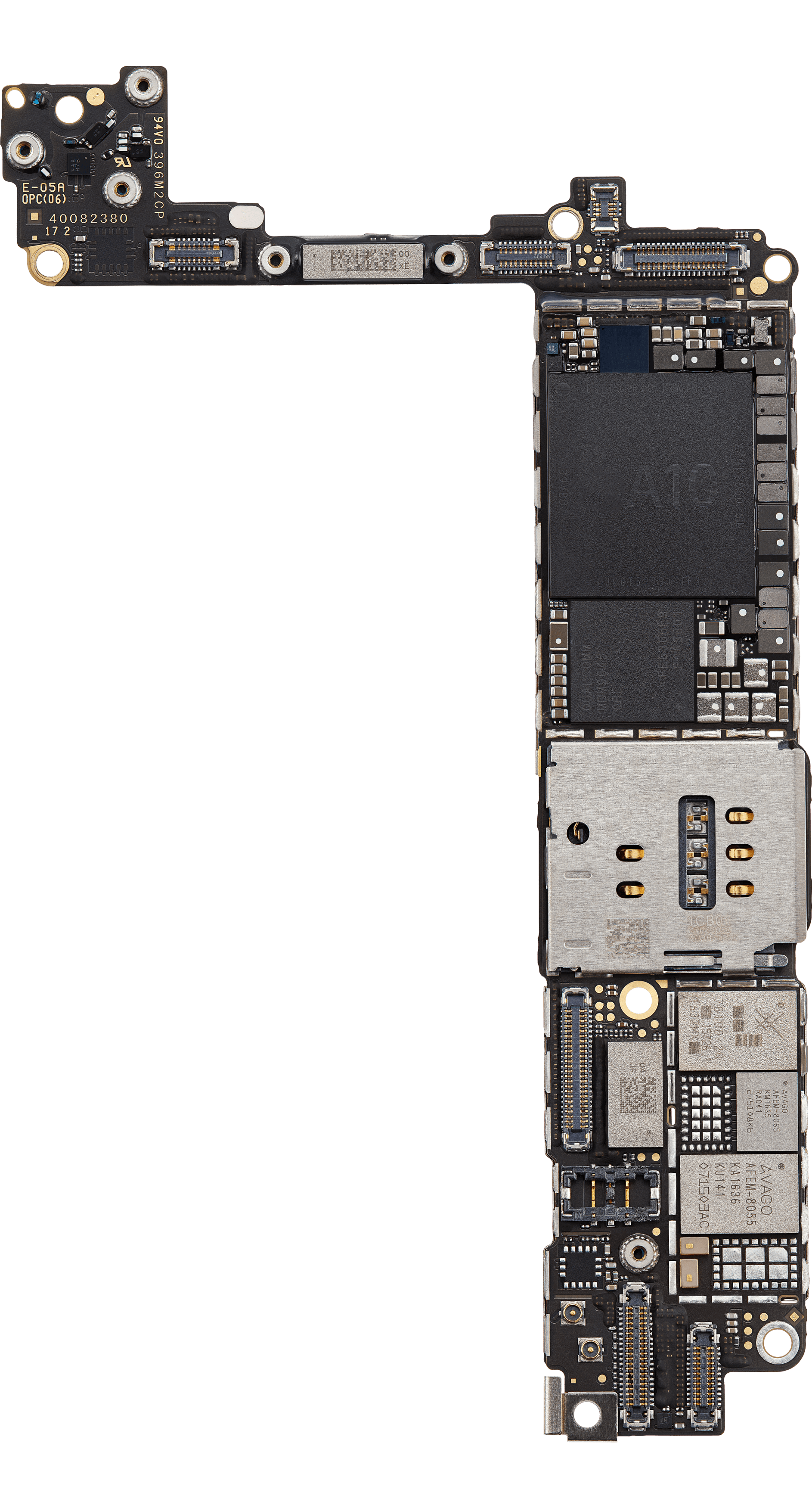 Top logic board front view