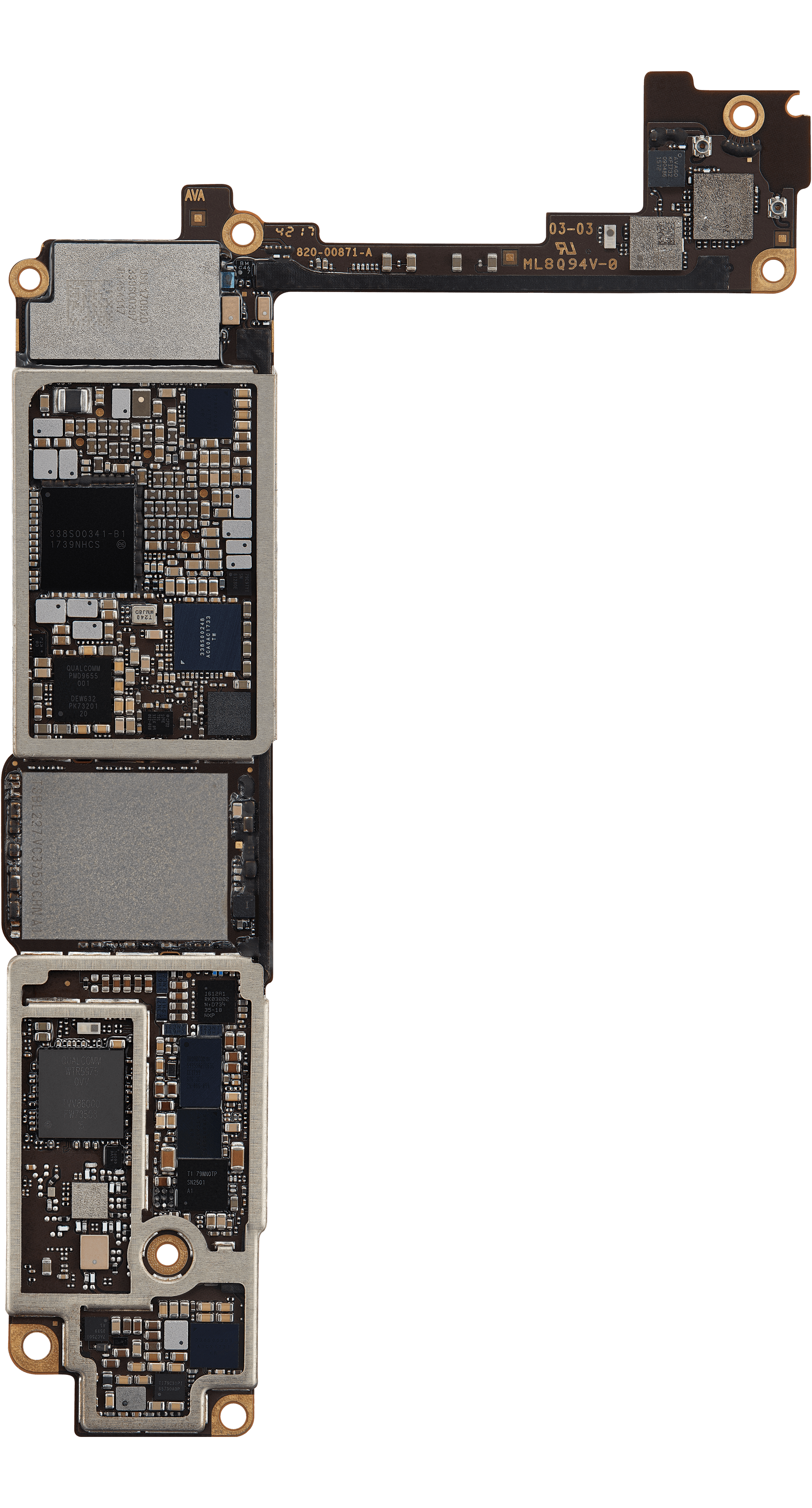 Top logic board back view