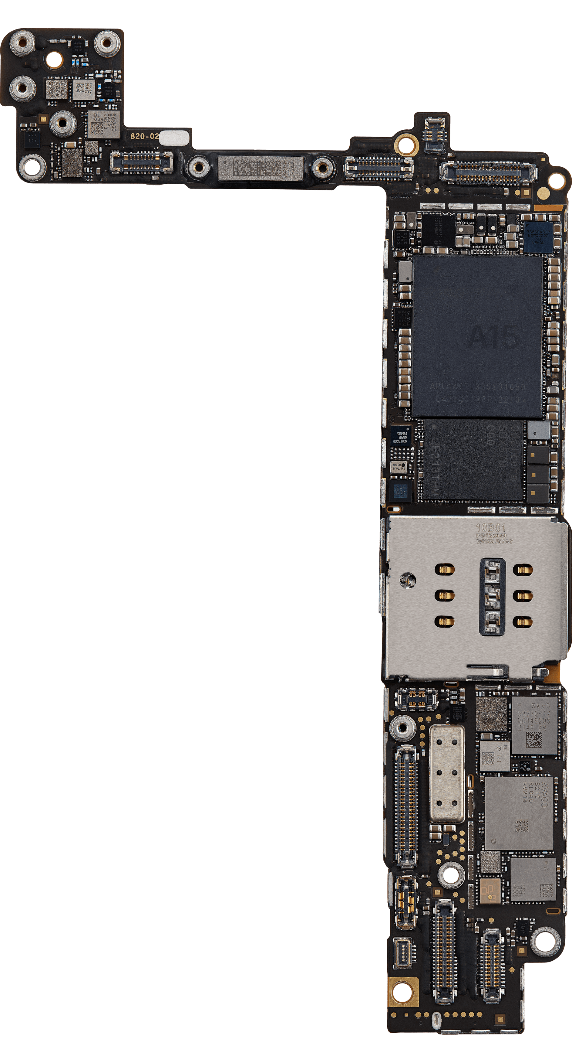 Top logic board front view